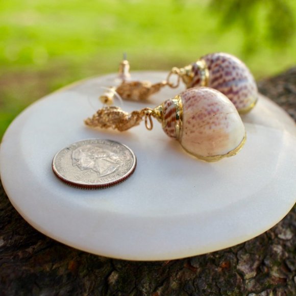 New Natural Seashell beach summer Dangle Earrings Ocean Boho Native - Picture 7 of 13